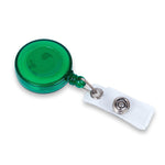 Retractable Clip with Metal Clip & Push-Button for ID Badge, Keys, Scissors Green