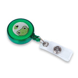 Retractable Clip with Metal Clip & Push-Button for ID Badge, Keys, Scissors Green