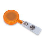 Retractable Clip with Metal Clip & Push-Button for ID Badge, Keys, Scissors Orange