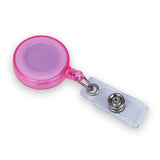 Retractable Clip with Metal Clip & Push-Button for ID Badge, Keys, Scissors Pink