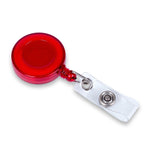 Retractable Clip with Metal Clip & Push-Button for ID Badge, Keys, Scissors Red