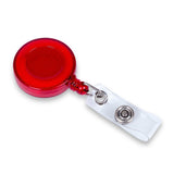 Retractable Clip with Metal Clip & Push-Button for ID Badge, Keys, Scissors Red