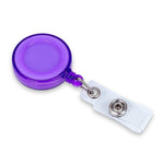 Retractable Clip with Metal Clip & Push-Button for ID Badge, Keys, Scissors Violet