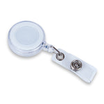 Retractable Clip with Metal Clip & Push-Button for ID Badge, Keys, Scissors White