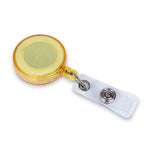 Retractable Clip with Metal Clip & Push-Button for ID Badge, Keys, Scissors Yellow