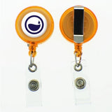 Retractable Clip with Metal Clip & Push-Button for ID Badge, Keys, Scissors