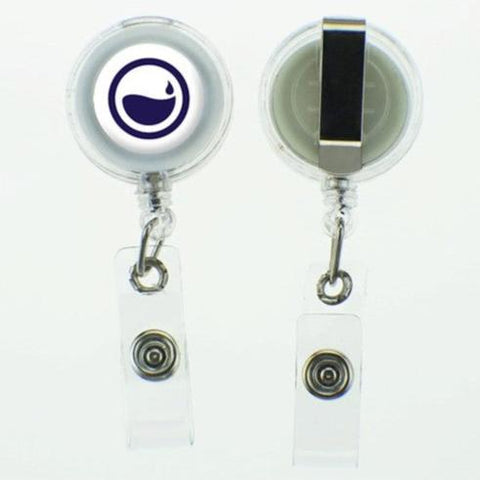 Retractable Clip with Metal Clip & Push-Button for ID Badge, Keys, Scissors