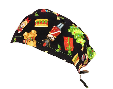 Short Hair Surgical Cap with Adjustable Laces - Christmas Stories