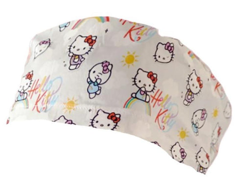 Short Hair Surgical Cap with Adjustable Laces - Kitty