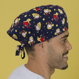 Short Hair Surgical Cap with Adjustable Laces - Marvel Captain