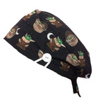 Short Hair Surgical Cap with with Buttons and Adjustable Laces - Baby Yoda