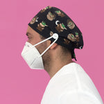 Short Hair Surgical Cap with with Buttons and Adjustable Laces - Baby Yoda