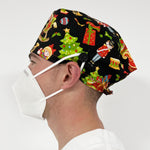 Short Hair Surgical Cap with with Buttons and Adjustable Laces - Christmas Stories