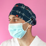 Short Hair Surgical Cap with with Buttons and Adjustable Laces - Flutter