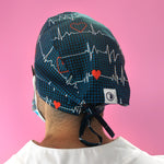 Short Hair Surgical Cap with with Buttons and Adjustable Laces - Flutter