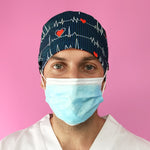 Short Hair Surgical Cap with with Buttons and Adjustable Laces - Flutter