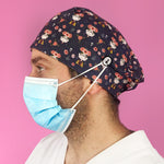 Short Hair Surgical Cap with with Buttons and Adjustable Laces - Frida