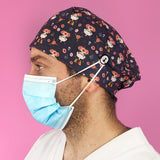 Short Hair Surgical Cap with with Buttons and Adjustable Laces - Frida