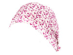 Short Hair Surgical Cap with with Buttons and Adjustable Laces - Hearts over White