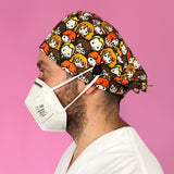 Short Hair Surgical Cap with with Buttons and Adjustable Laces - Hogwarts Characters