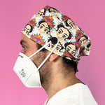 Short Hair Surgical Cap with with Buttons and Adjustable Laces - Kahlo Light