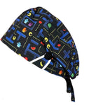 Short Hair Surgical Cap with with Buttons and Adjustable Laces - Pacman