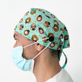 Short Hair Surgical Cap with with Buttons and Adjustable Laces - Potter Girls