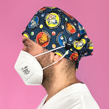 Short Hair Surgical Cap with with Buttons and Adjustable Laces - Marine Rebel Staff