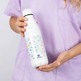 Stainless Steel Thermo Bottle White Purple