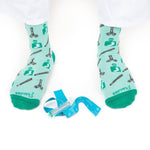 Cotton Socks Nurse Doctor Hospital Work & Travel Anesthesia Green Unisex