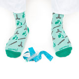 Cotton Socks Nurse Doctor Hospital Work & Travel Anesthesia Green Unisex