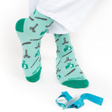 Cotton Socks Nurse Doctor Hospital Work & Travel Anesthesia Green Unisex