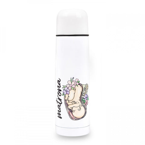 Personalised Custom Name Classic Stainless Steel Thermo Bottle with Cap Midwife Life Baby Print 500ml