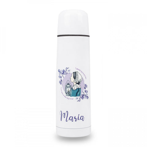 Personalised Custom Name Classic Stainless Steel Thermo Bottle with Cap Nightingale 500ml