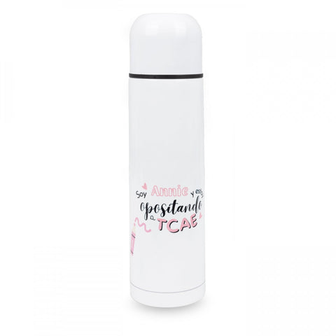 Personalised Custom Name Classic Stainless Steel Thermo Bottle with Cap Opposing TCAE 500ml