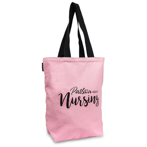 Nurse Tote Bag Canvas Cotton Pink Rose