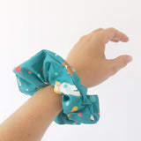 Scrunchie 100% Cotton Soft Elastic Nurse Care Turquoise