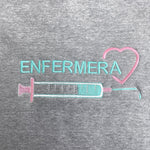 Personalised Custom Name Unisex Fleece Jacket Grey Design 5 Healthcare Uniform Syringe