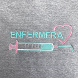 Personalised Custom Name Unisex Fleece Jacket Grey Design 5 Healthcare Uniform Syringe