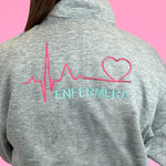 Personalised Custom Name Unisex Fleece Jacket Grey Design 5 Healthcare Uniform Nurse