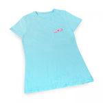 Women's Fitted Eco-Friendly T-Shirt Band-Aid Aqua Organic Cotton El arte de cuidar" ("The Art of Caring")