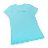 Women's Fitted Eco-Friendly T-Shirt Band-Aid Aqua Organic Cotton El arte de cuidar" ("The Art of Caring")