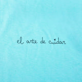 Women's Fitted Eco-Friendly T-Shirt Band-Aid Aqua Organic Cotton El arte de cuidar" ("The Art of Caring")