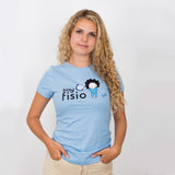 Custom Women's Fitted Medical T-Shirt Light Blue Sky 100% Cotton