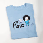 Custom Women's Fitted Medical T-Shirt Light Blue Sky 100% Cotton