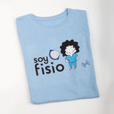 Custom Women's Fitted Medical T-Shirt Light Blue Sky 100% Cotton