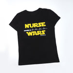 Custom Women's Fitted Medical T-Shirt Black Nurse Wars