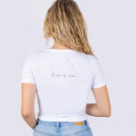 Women's Fitted T-Shirt Band-Aid White 100% Cotton  "El arte de cuidar" ("The Art of Caring") 