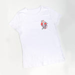 Women's Fitted Medical T-Shirt Rebelheart White 100% Cotton