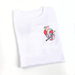 Women's Fitted Medical T-Shirt Rebelheart White 100% Cotton